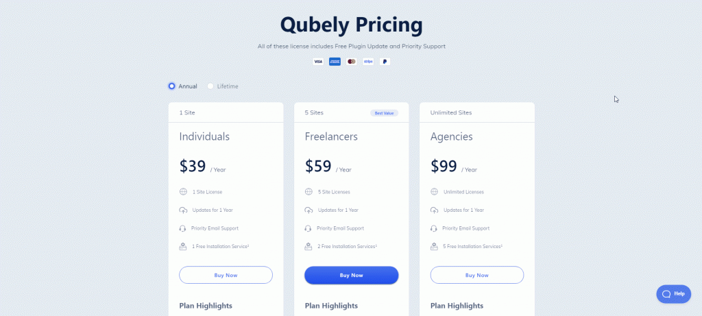 Qubely Pricing, Qubely PRO, ollzo