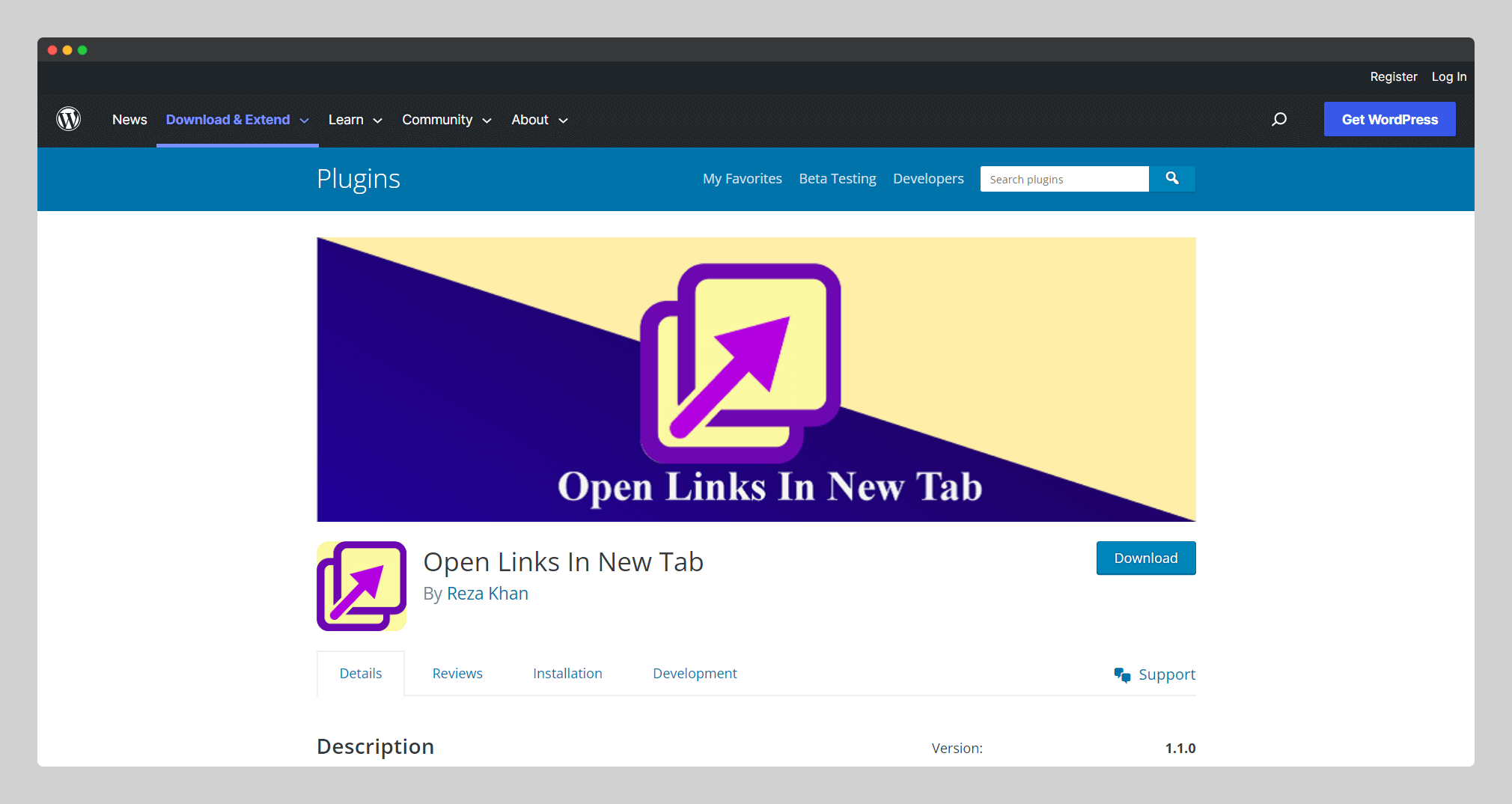 Open link in new Tab